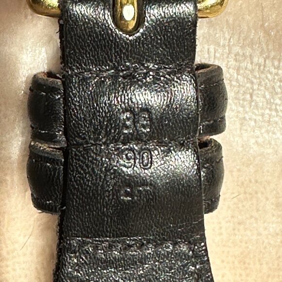 Coach Black Leather Braided Brass Buckle Belt Women\'s 36\